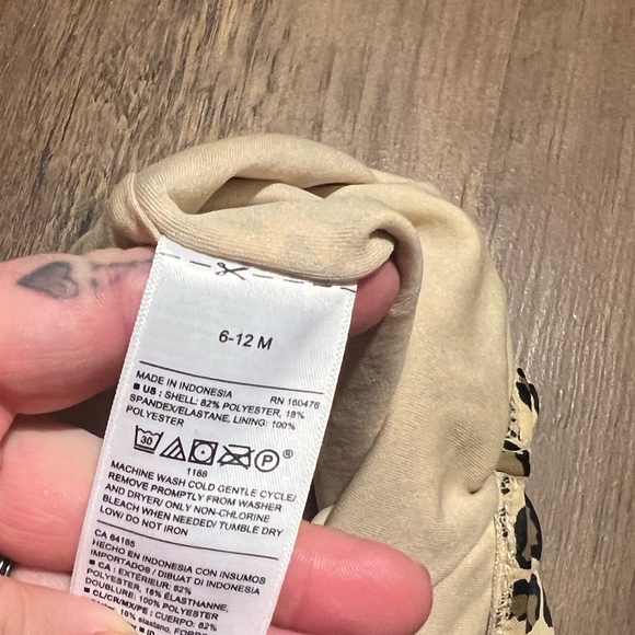 Leopard print one piece bathing suit 6/12M - Picture 3 of 3